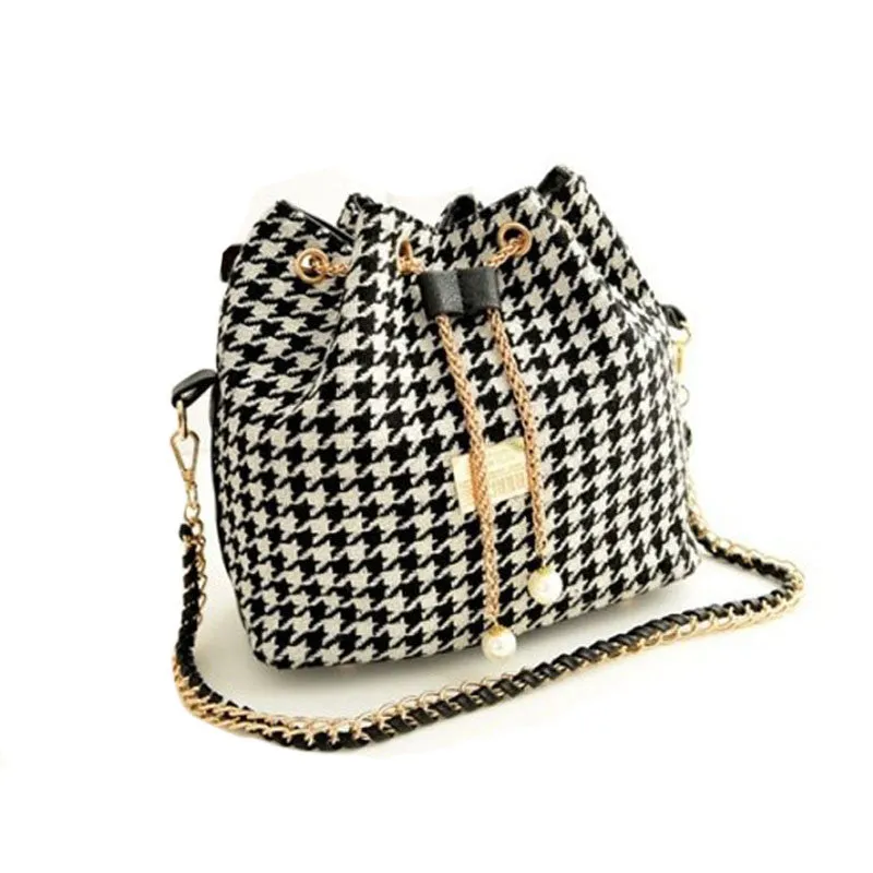 2016 Fashion Women Small Houndstooth Shoulder Bags Women'S Crossbody Bag Satchel Handbag Mochila