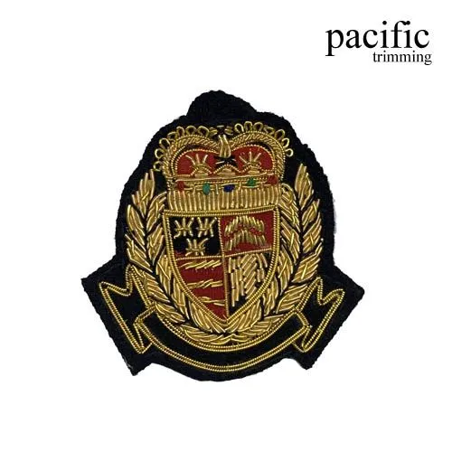 3" Zari Embroidery Noble Emblem Badge : PA0BZ656