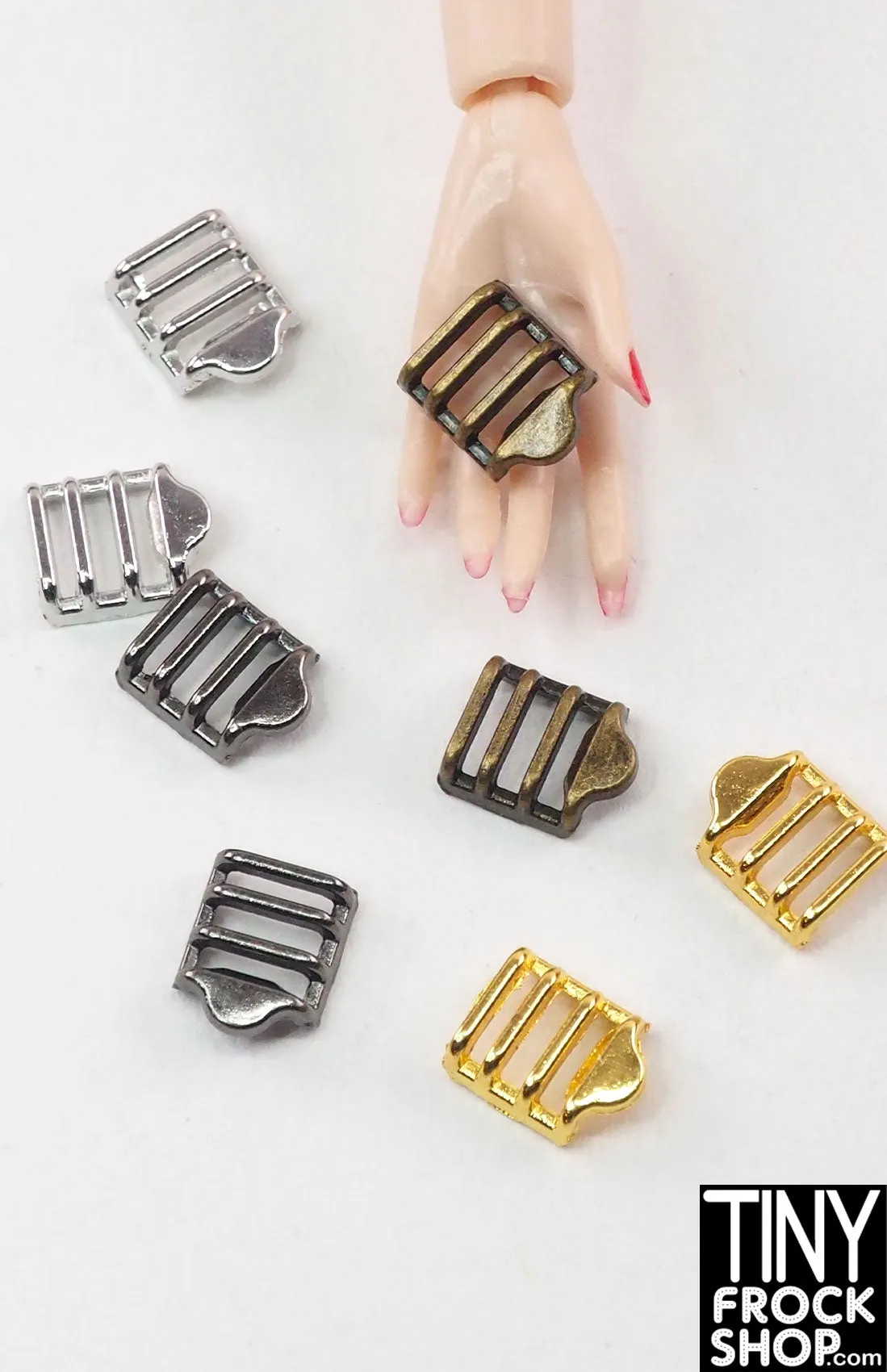 5MM - 12" Fashion Doll Mini Metal 3 Row Slide Buckle