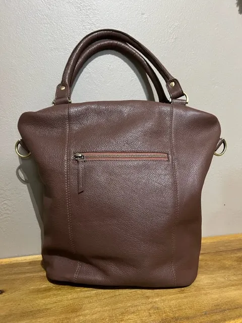 Algeria Brown Grain Leather Handbag