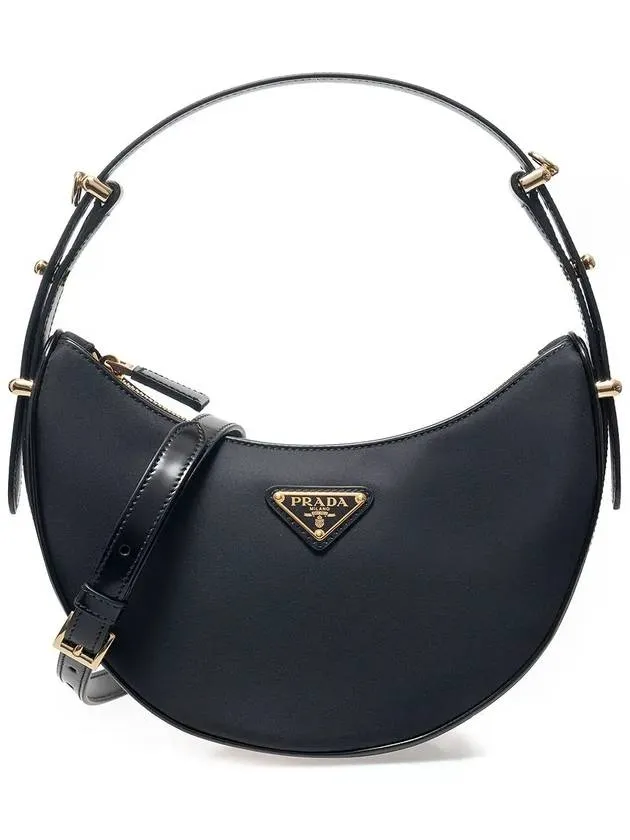 Arque Re-Nylon Leather Shoulder Bag Black