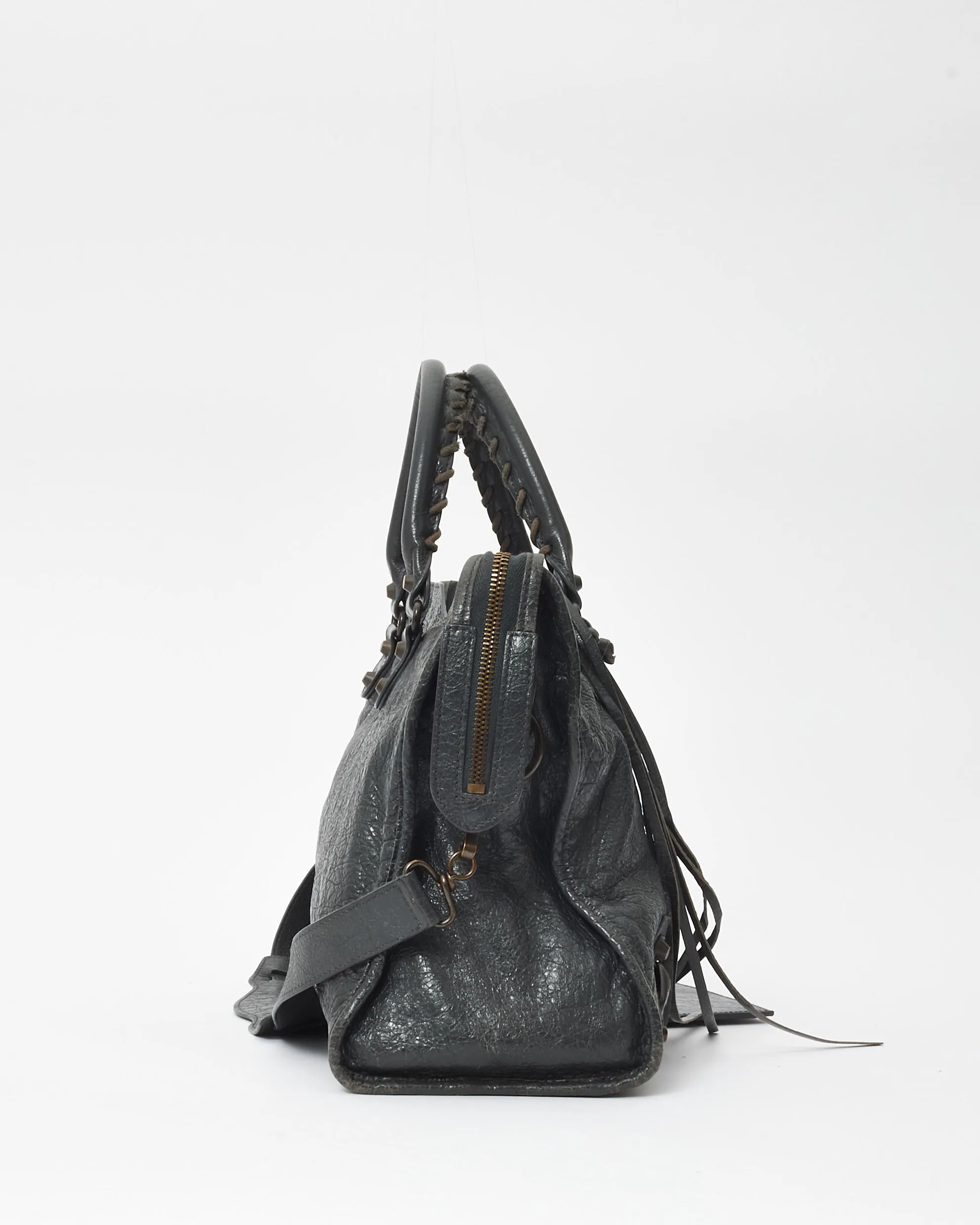 Balenciaga Charcoal Grey Leather City Bag