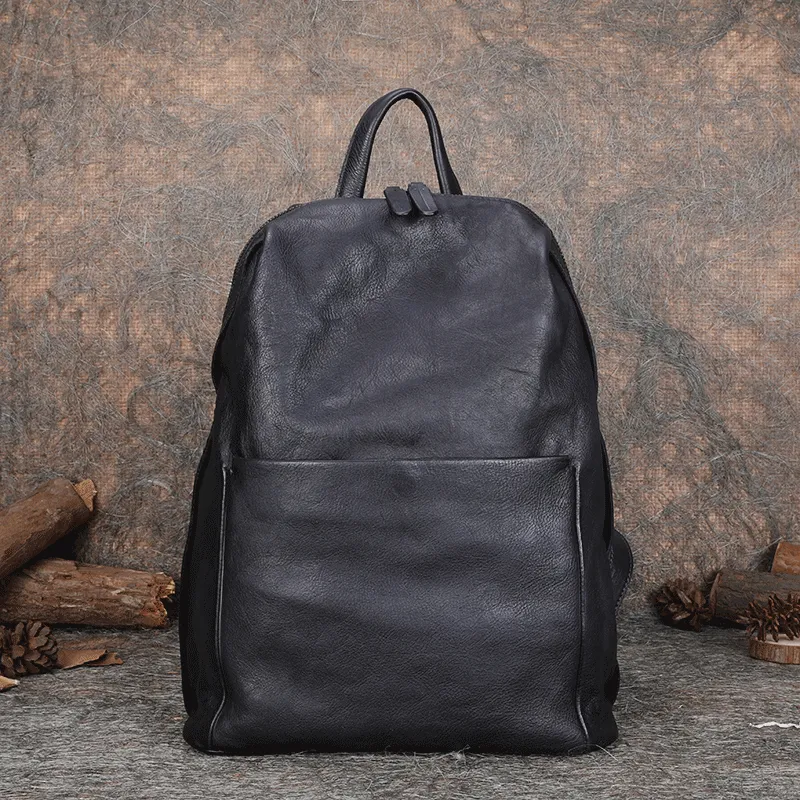 Best Minimalist Coffee Leather Rucksack Womens Vintage School Backpacks Leather Backpack Purse