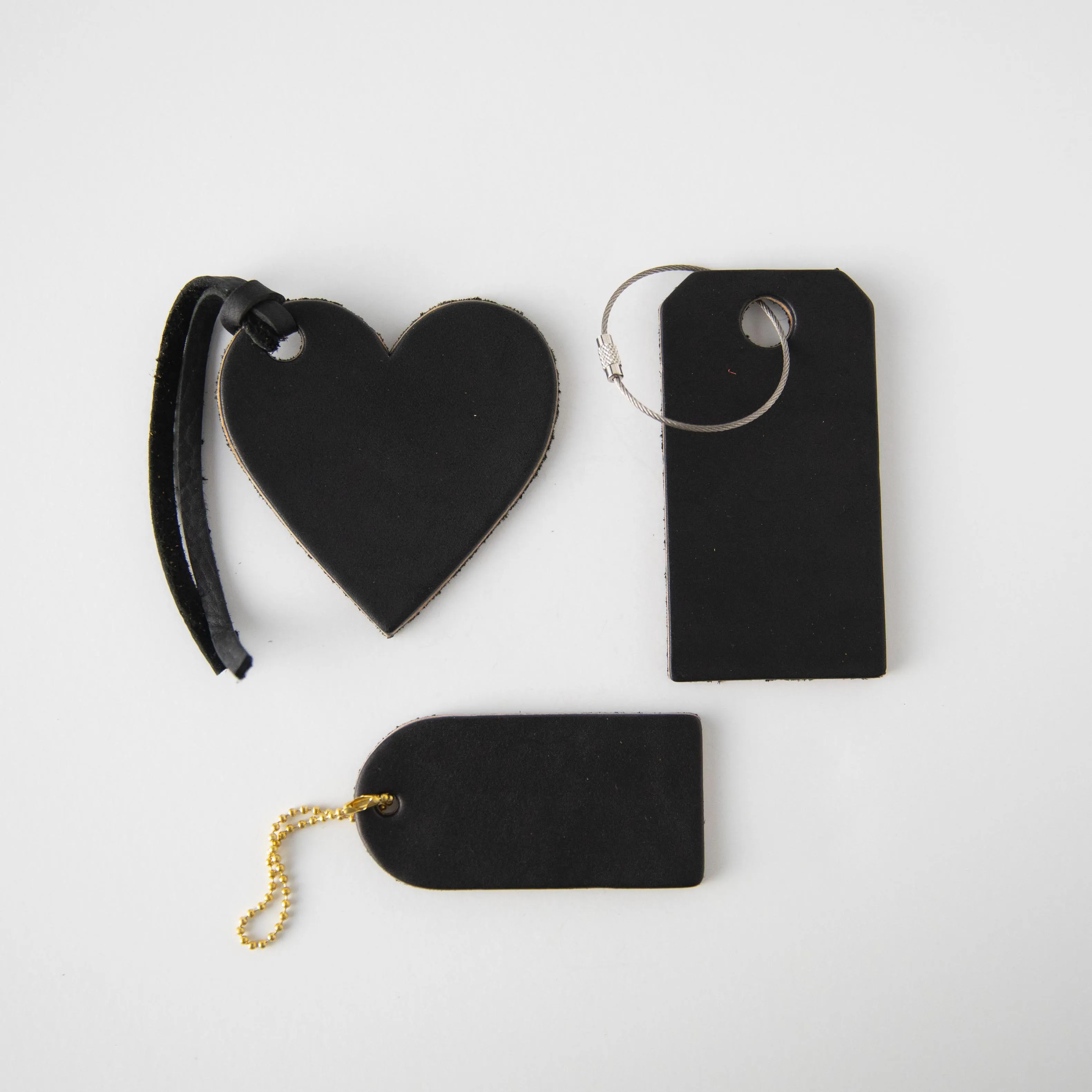 Black Mini Leather Tag