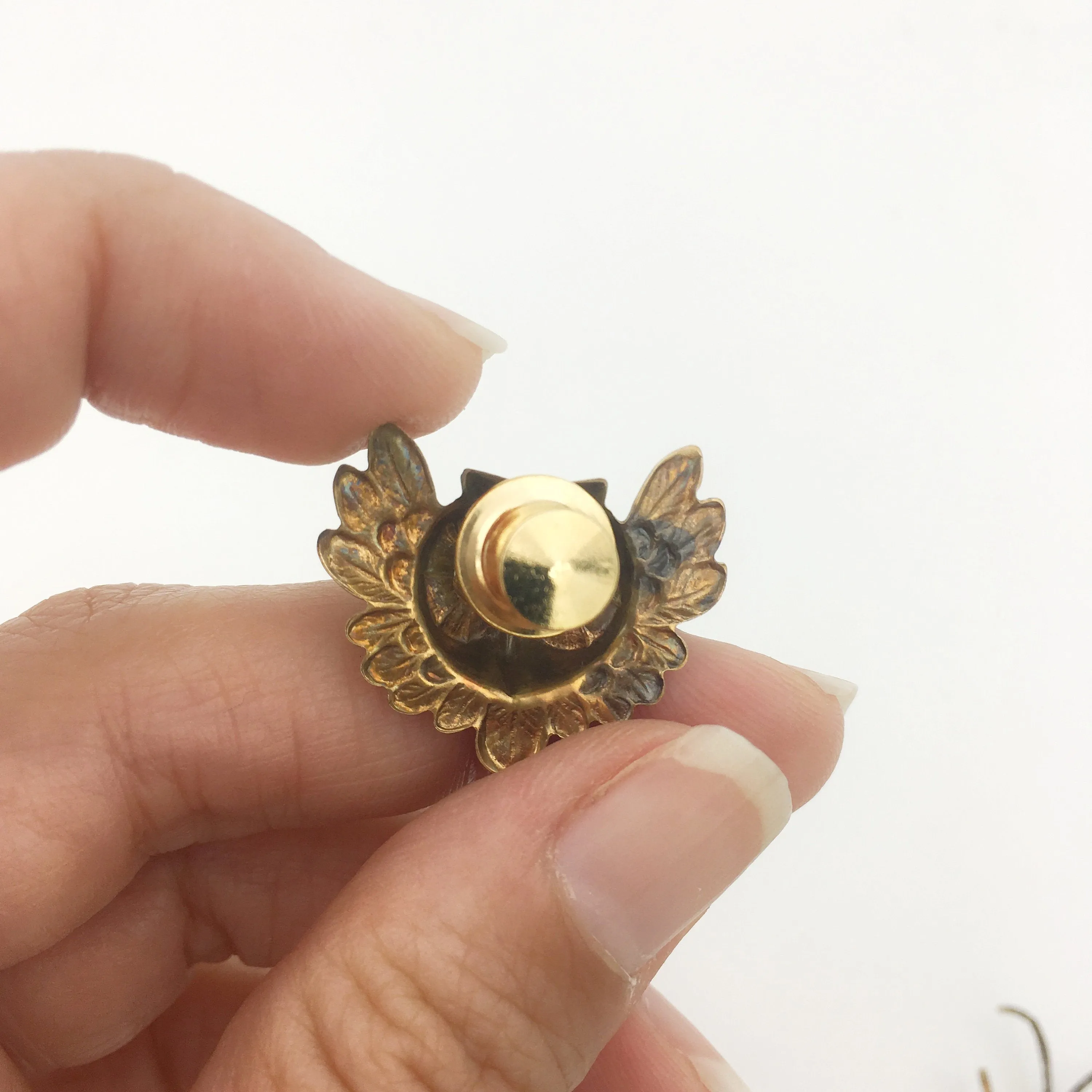 Brass Owl Lapel Pin or Brooch