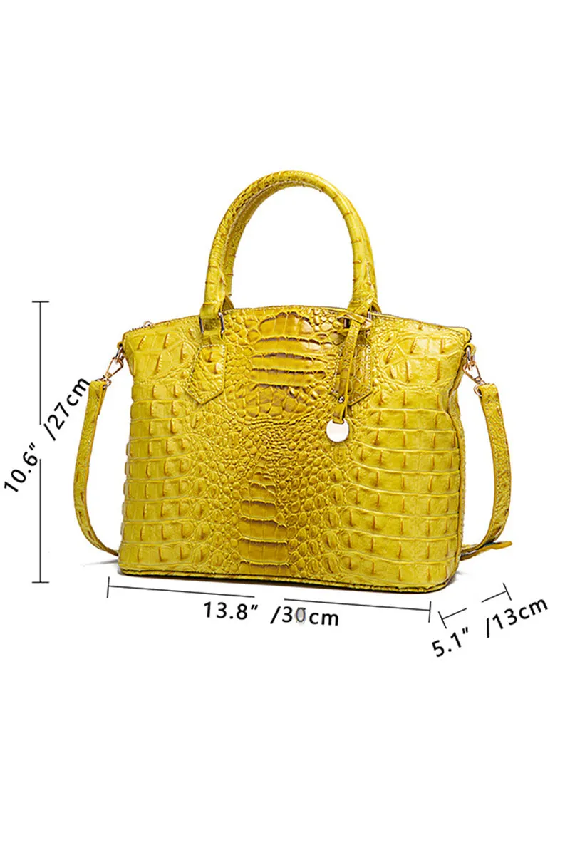 CLASSY CROCODILE PATTERN TOP HANDLE BAG