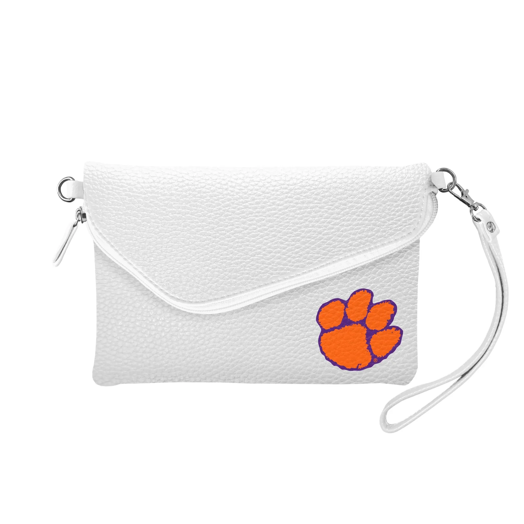 Clemson University Fold Over Crossbody Pebble