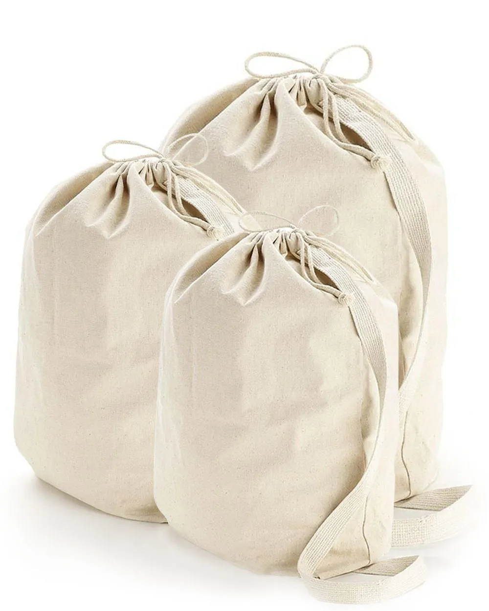 Closeout Wholesale Heavy Canvas Laundry Bags W/Shoulder Strap (Small-Med-Large)