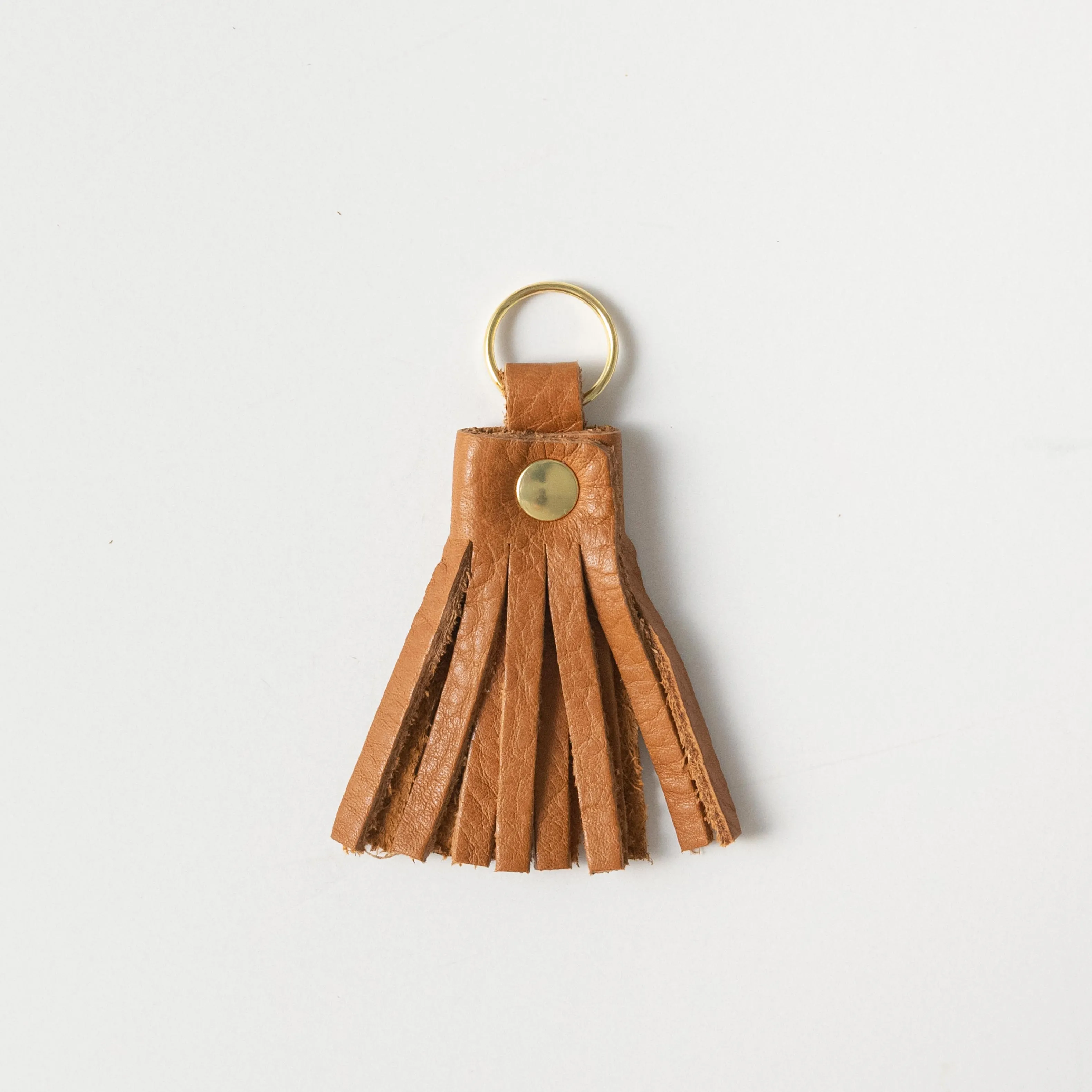 Cognac Cypress Tassel Keychain