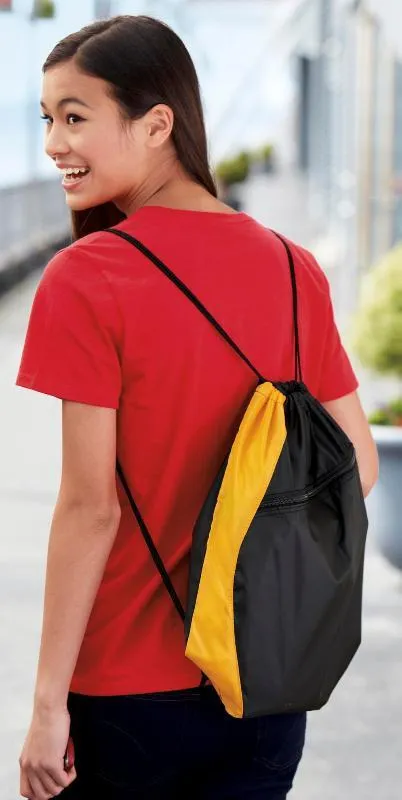 Colorblock Polyester Cinch Pack/Drawstring Bag. BPK166