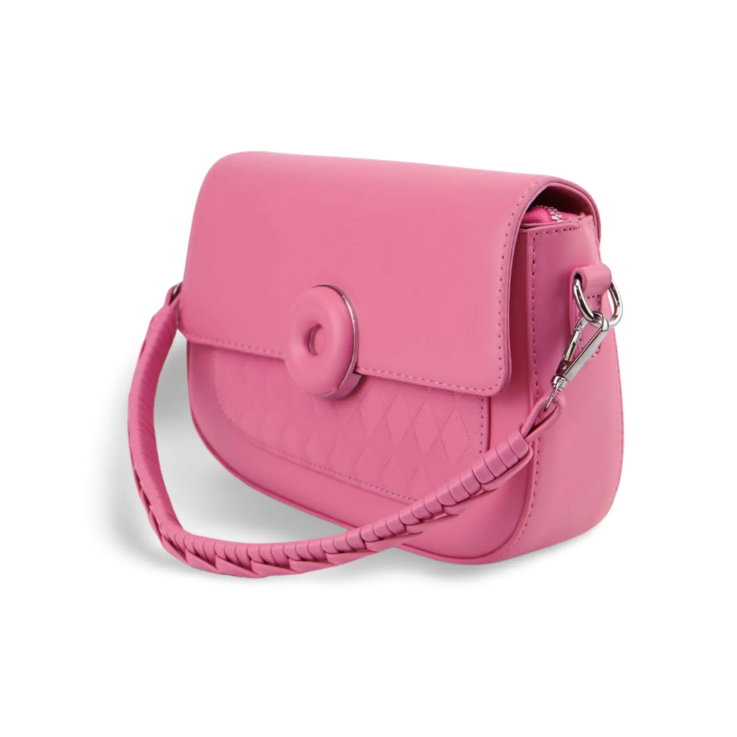 Crossbody Bag with Braided Strap and Ring Detail