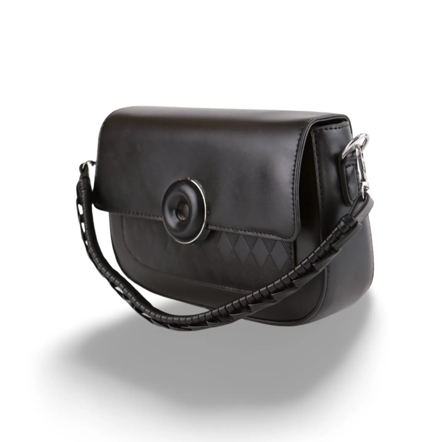 Crossbody Bag with Braided Strap and Ring Detail