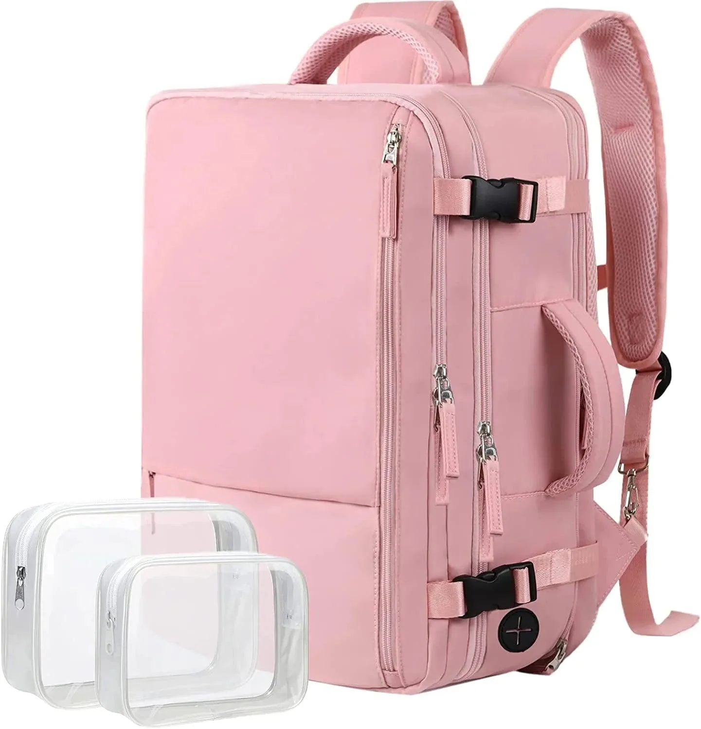 Extra Large Travel Backpack for Women as Person Item Flight Approved, 40L Carry on Backpack, 17 Inch Laptop Backpack, Waterproof Backpack, Hiking Backpack, Casual Bag Backpack(Pink)