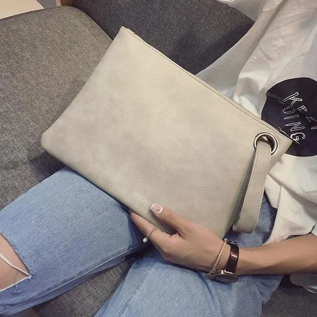 Fashion solid women's clutch bag leather women envelope bag clutch evening bag female Clutches Handbag Immediately shipping