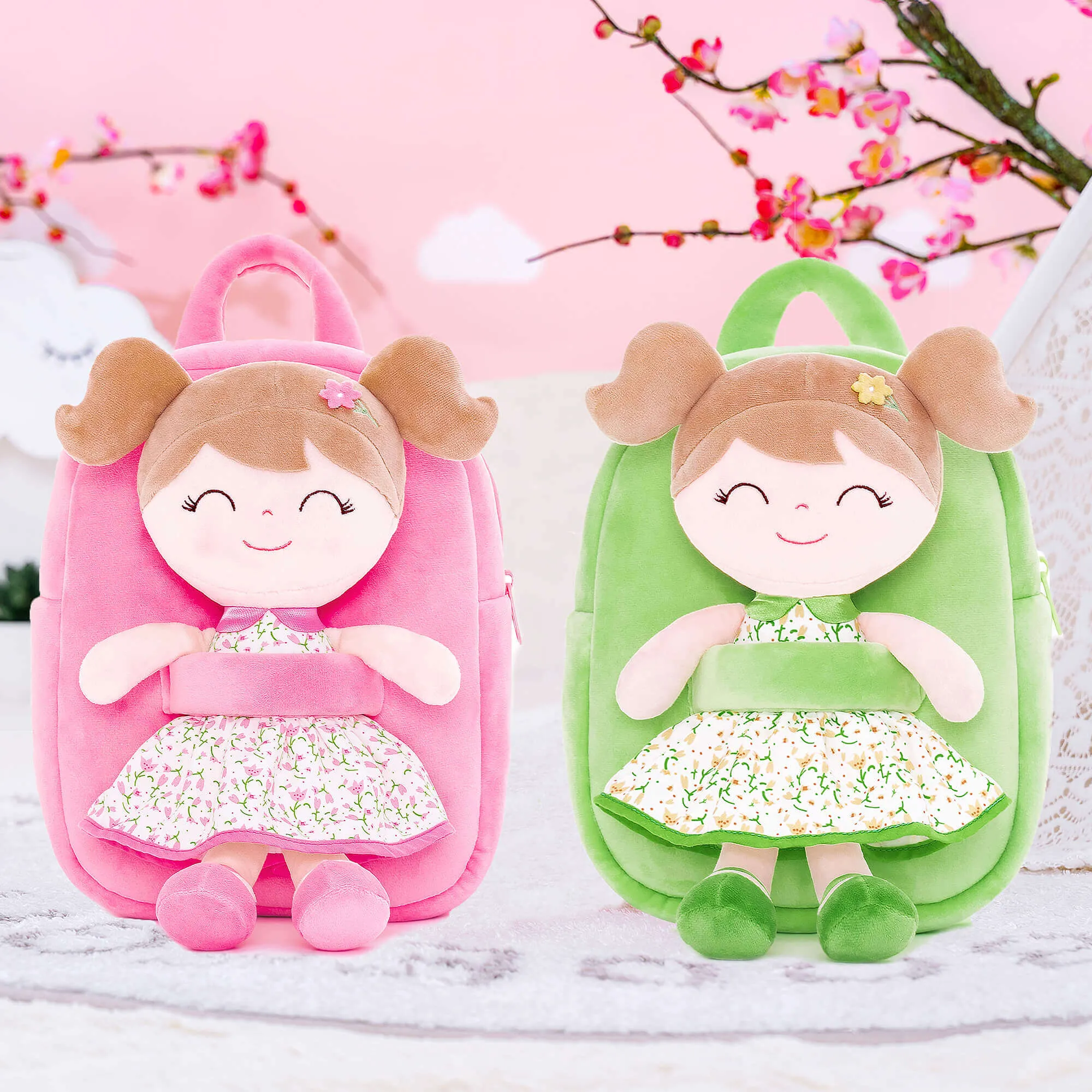 Gloveleya 9-inch Personalized Flower Fairy  Girls Dolls Backpacks Series