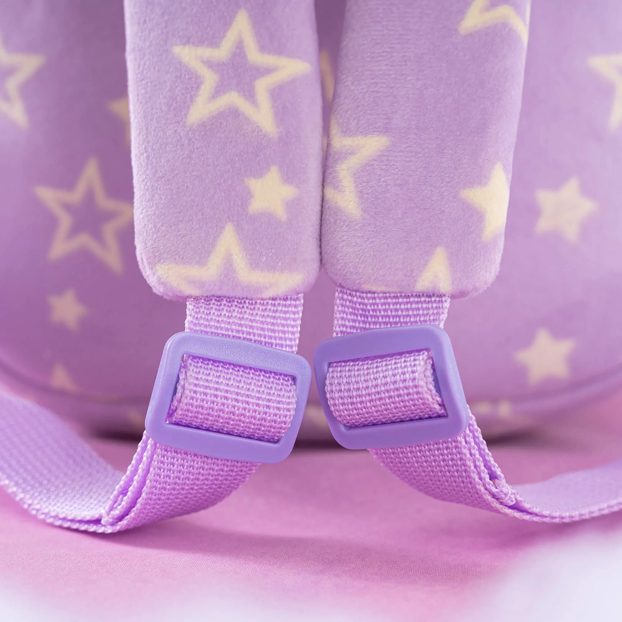 Gloveleya 9-inch Personalized Plush Curly Star Dolls Backpack Purple