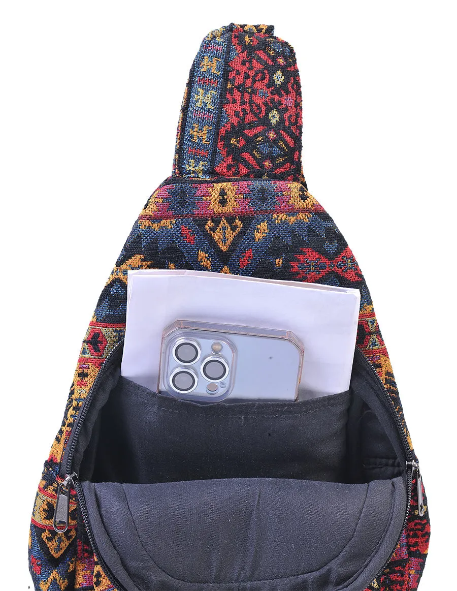 Hippie Boho Cotton Poly Bohemian Sling Bag Backpack Tribal