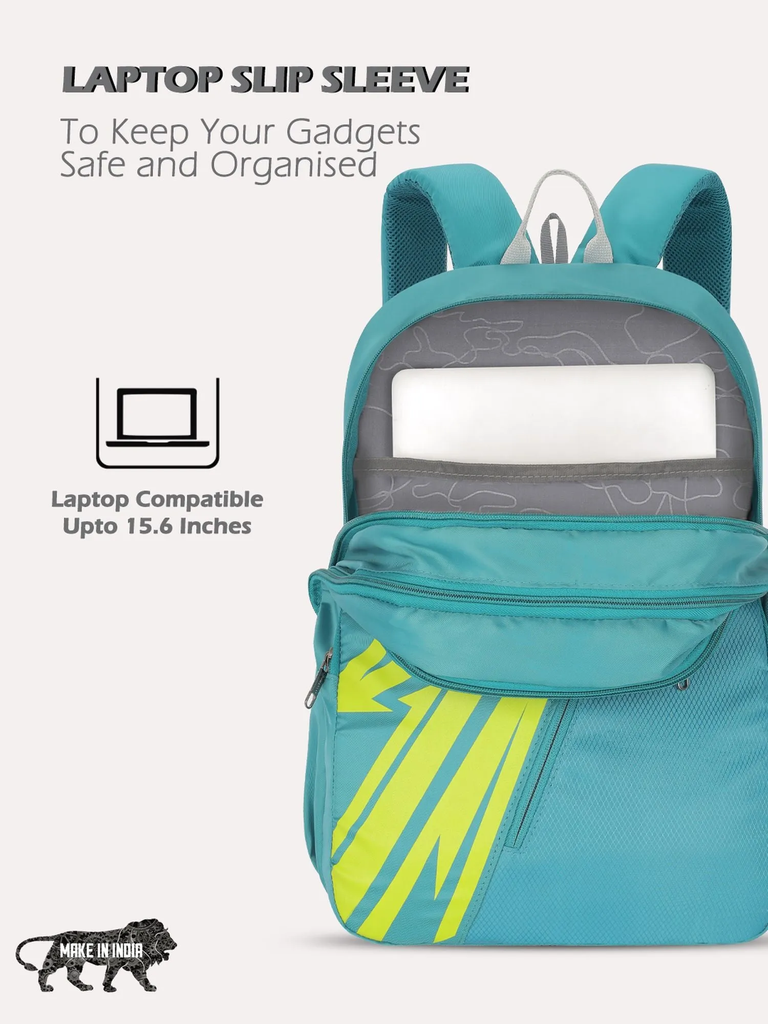 Lavie Sport Lance 37L College Bag For Boys & Girls|Backpack For Men & Women Teal