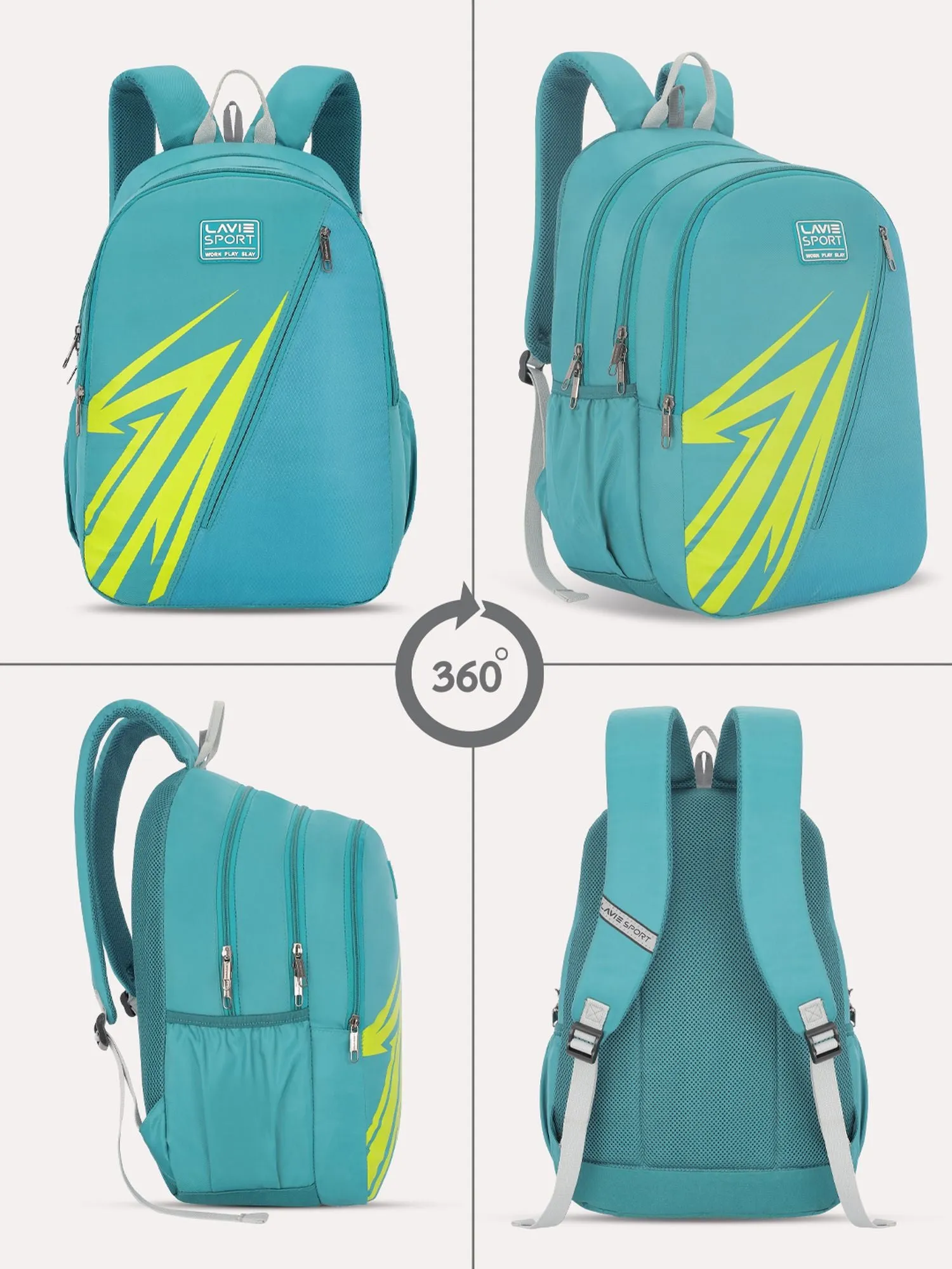 Lavie Sport Lance 37L College Bag For Boys & Girls|Backpack For Men & Women Teal