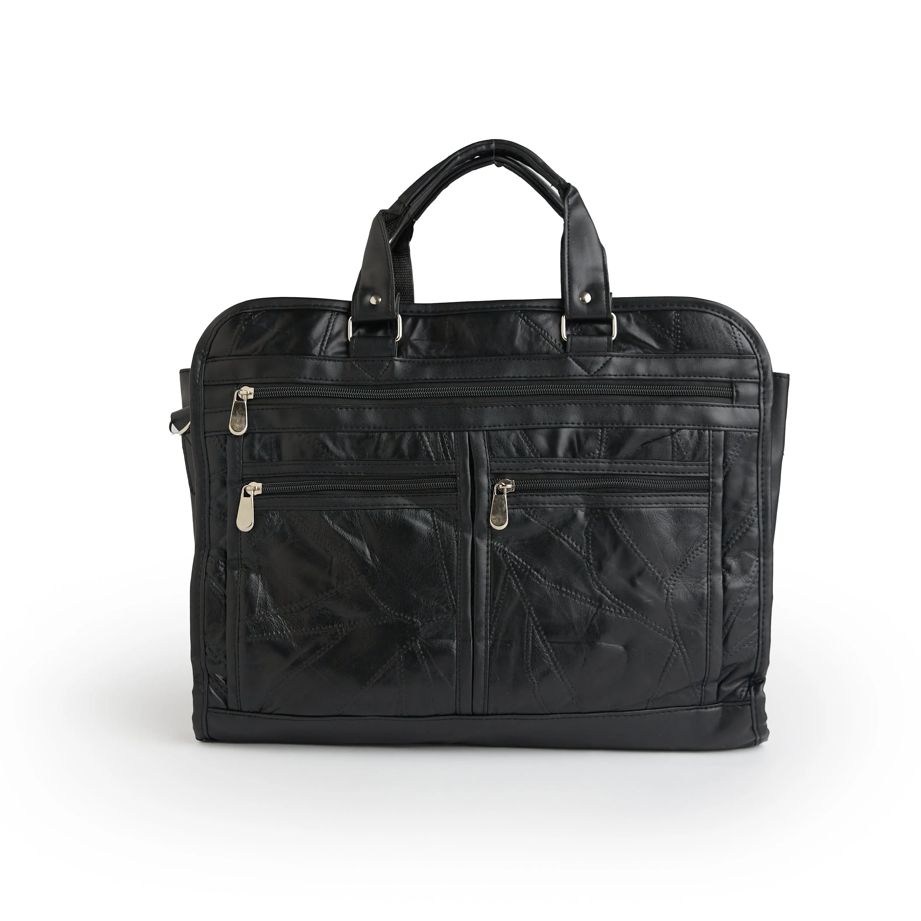 Multi Function Black Leather Laptop Case