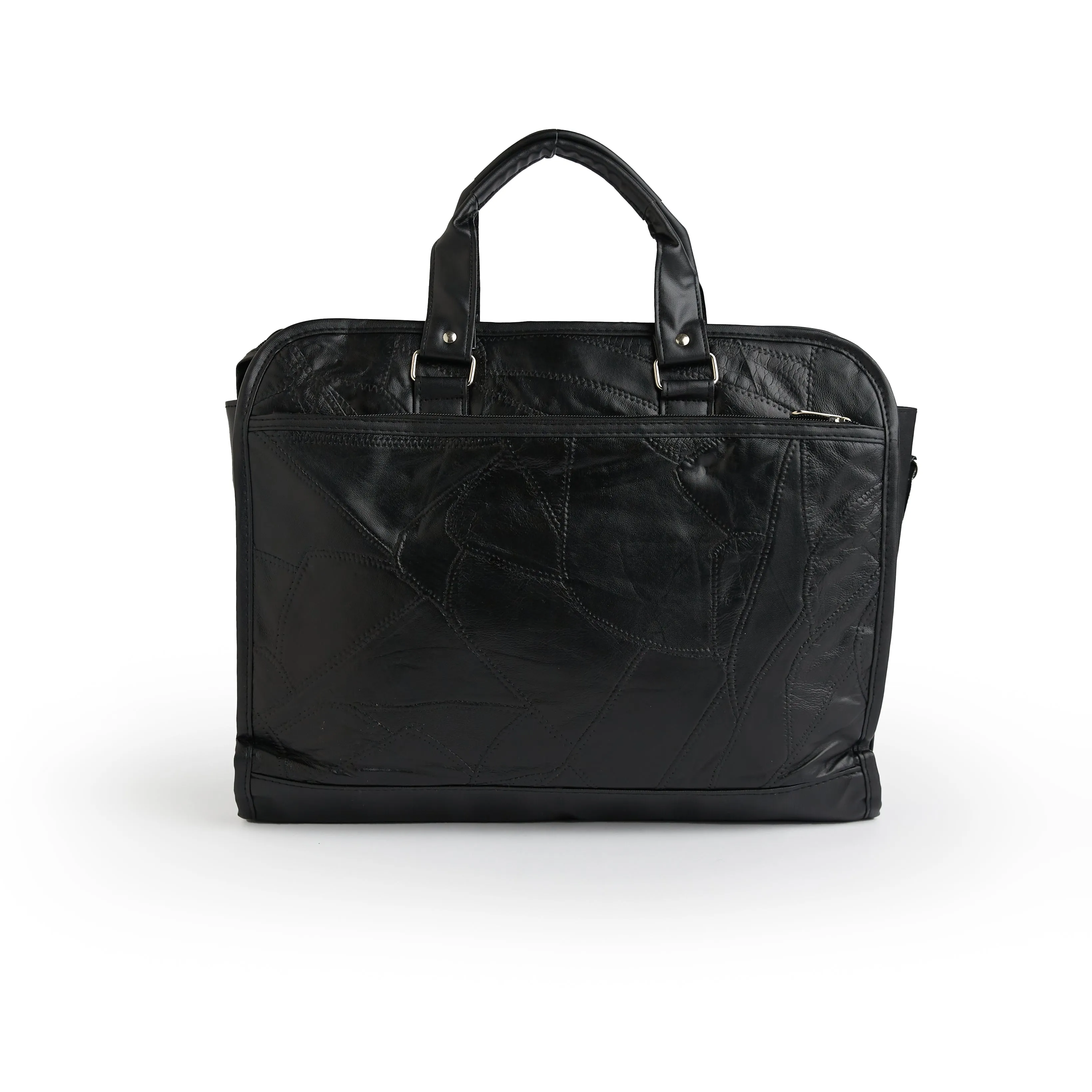 Multi Function Black Leather Laptop Case