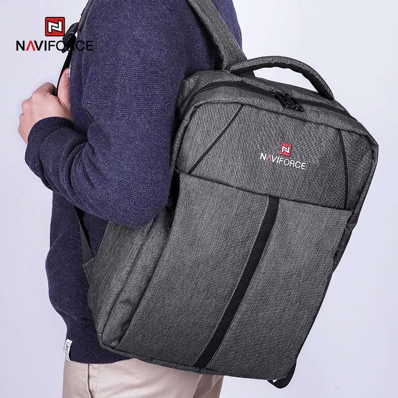 NAVIFORCE Fashion Backpacks Large Capacity Business Casual Travel USB Charging Bag Laptop Notebook Backpack NFB6810