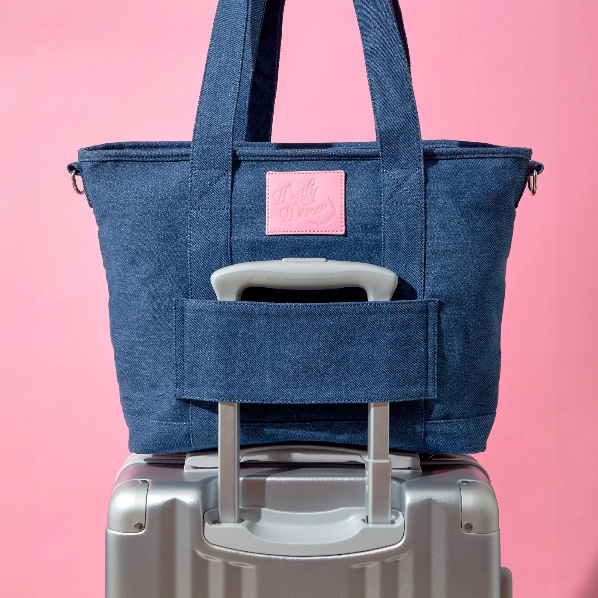 Personalized Denim Bow Tote Bag