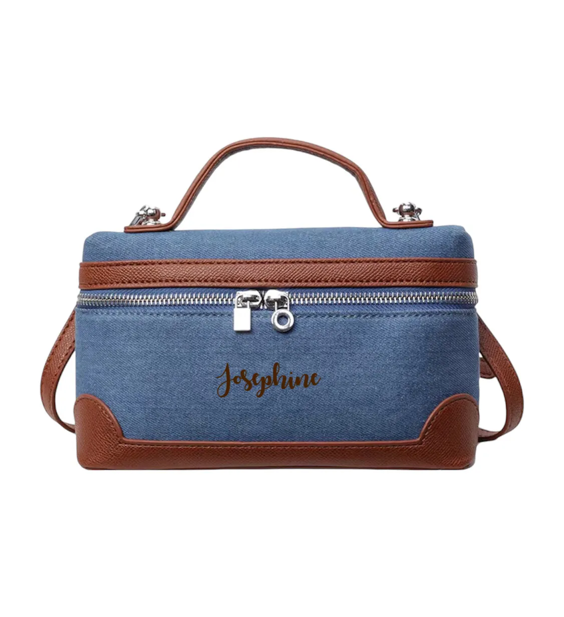 Personalized Denim Square Bag