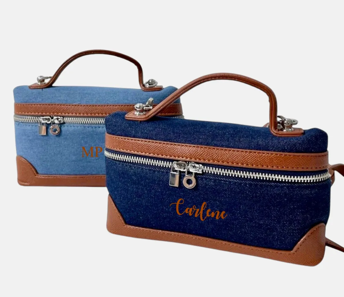 Personalized Denim Square Bag