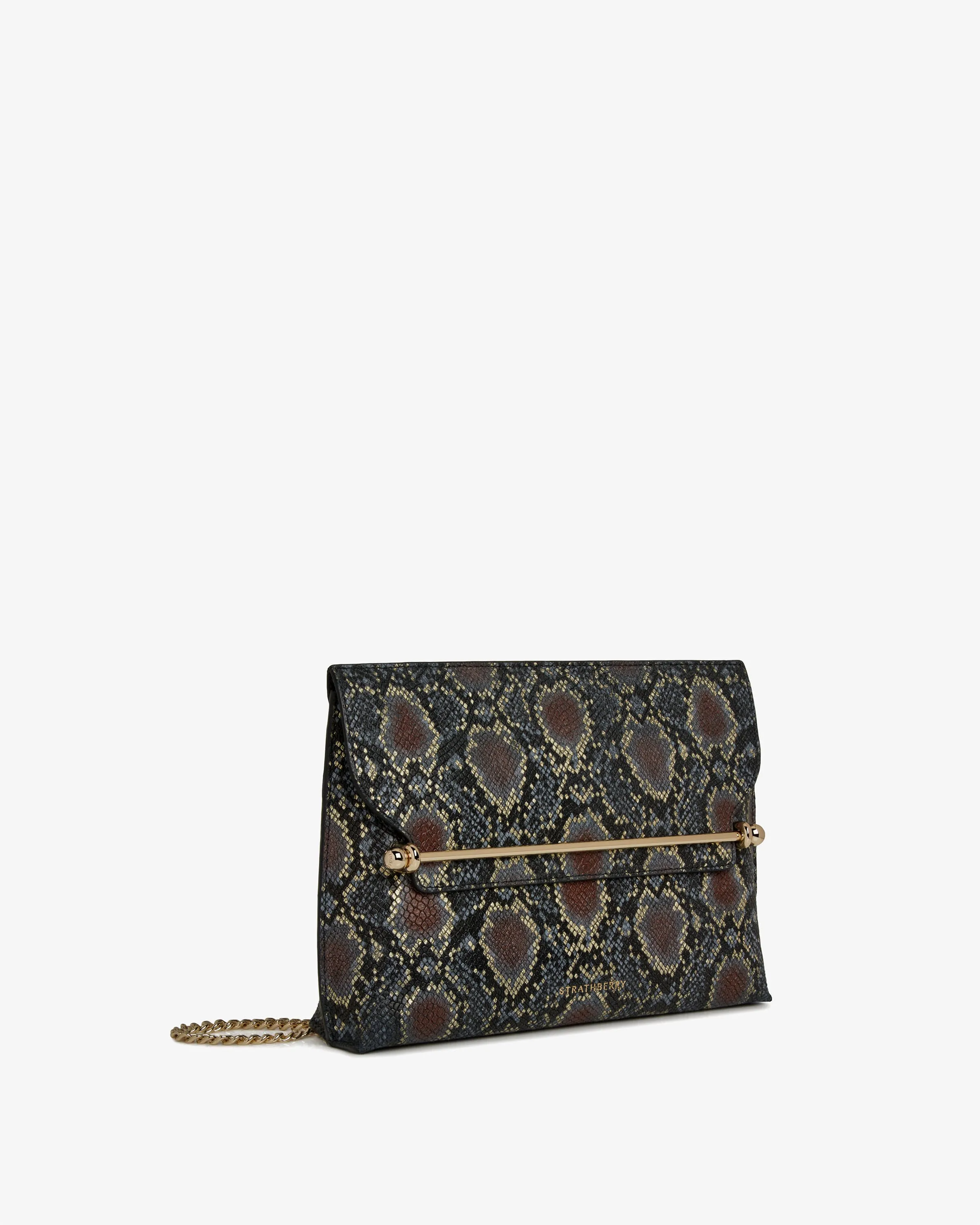 Stylist - Black/Gold Snake-Embossed Leather