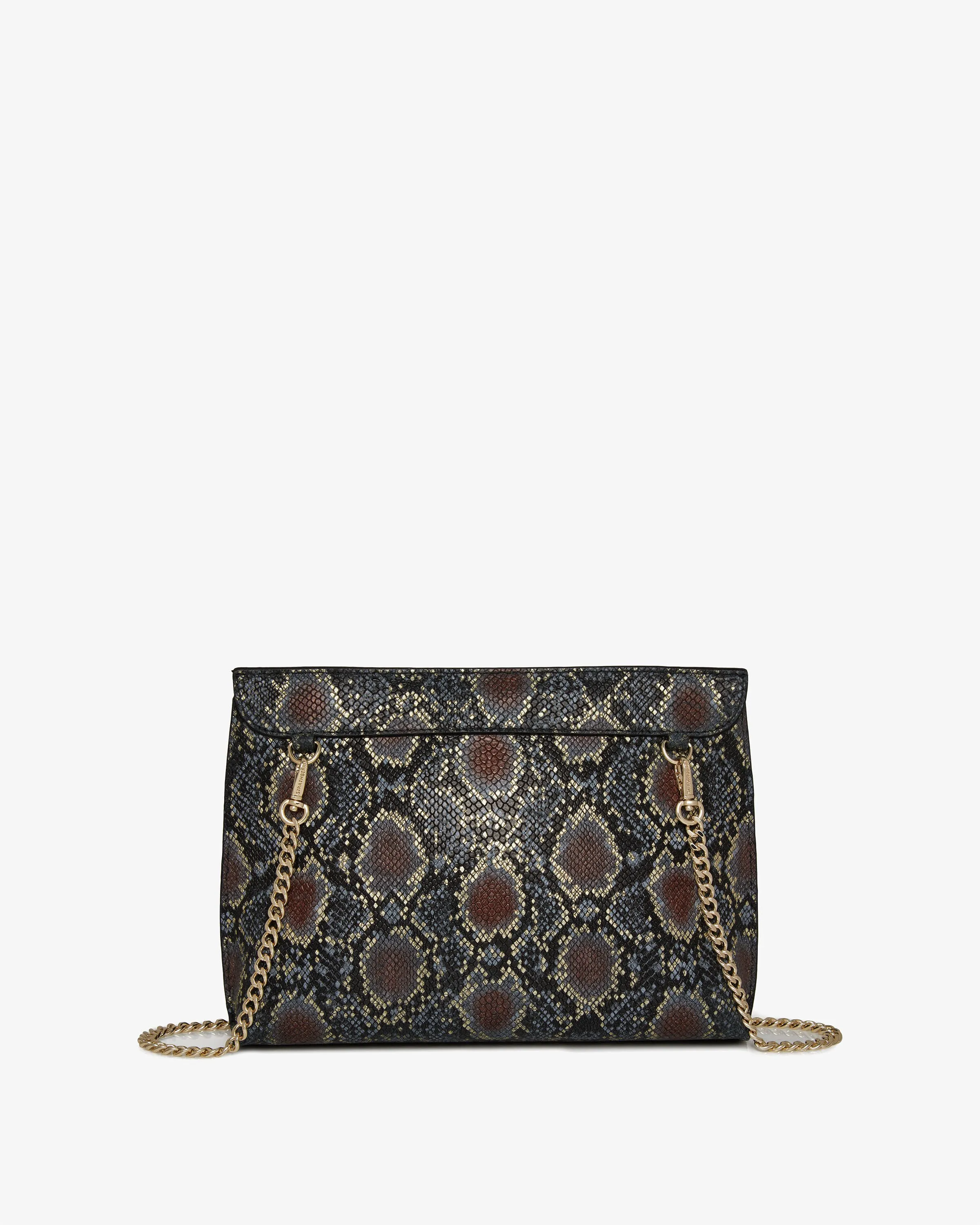 Stylist - Black/Gold Snake-Embossed Leather