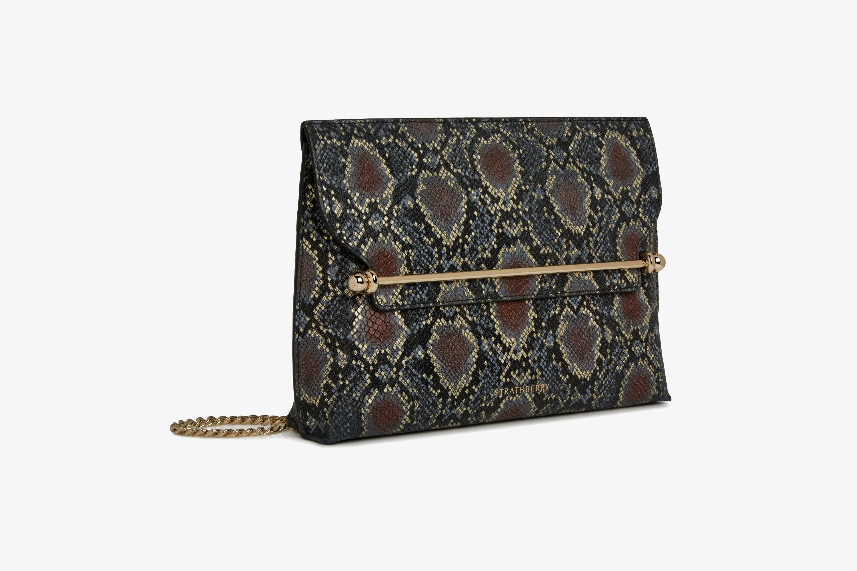 Stylist - Black/Gold Snake-Embossed Leather