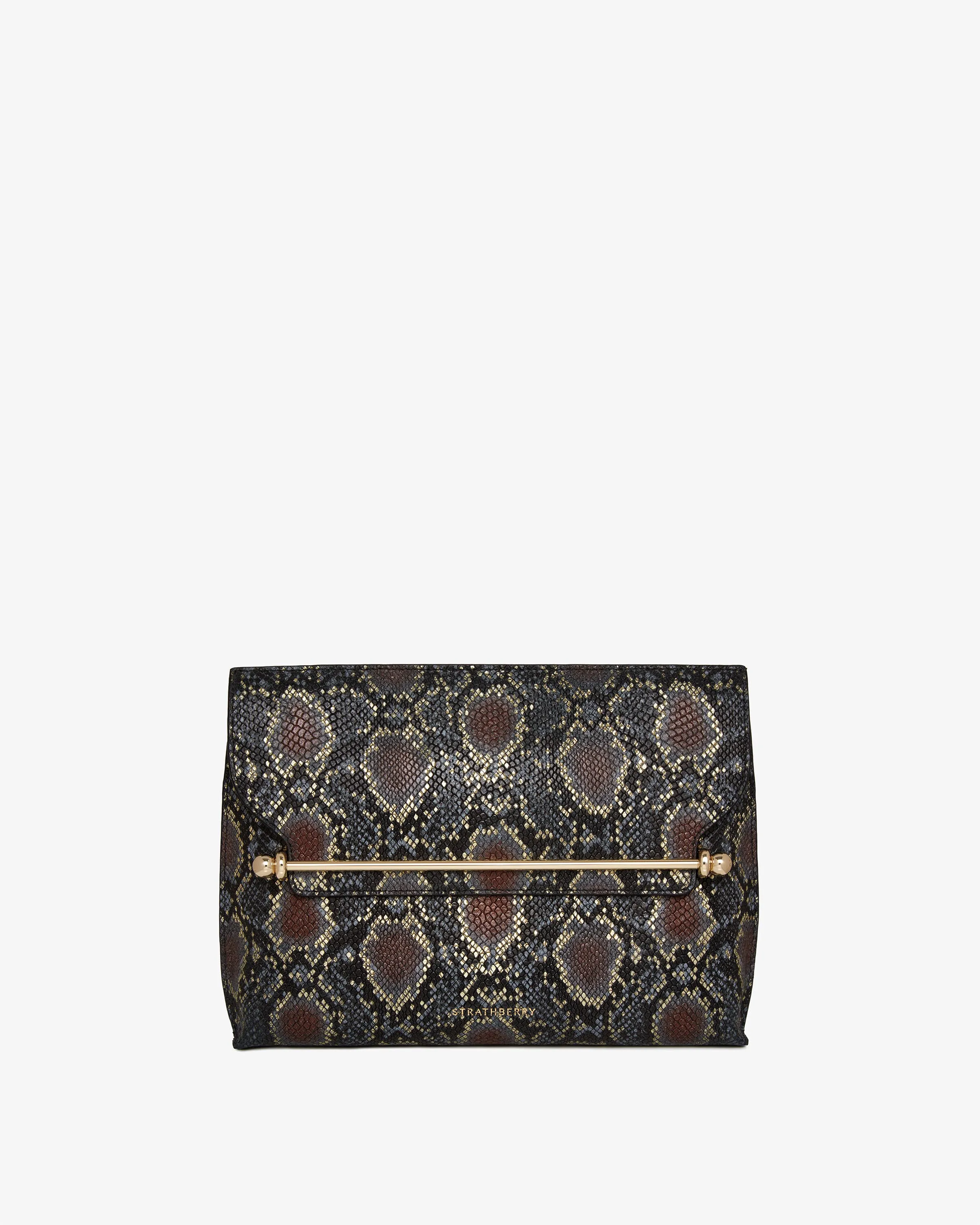 Stylist - Black/Gold Snake-Embossed Leather