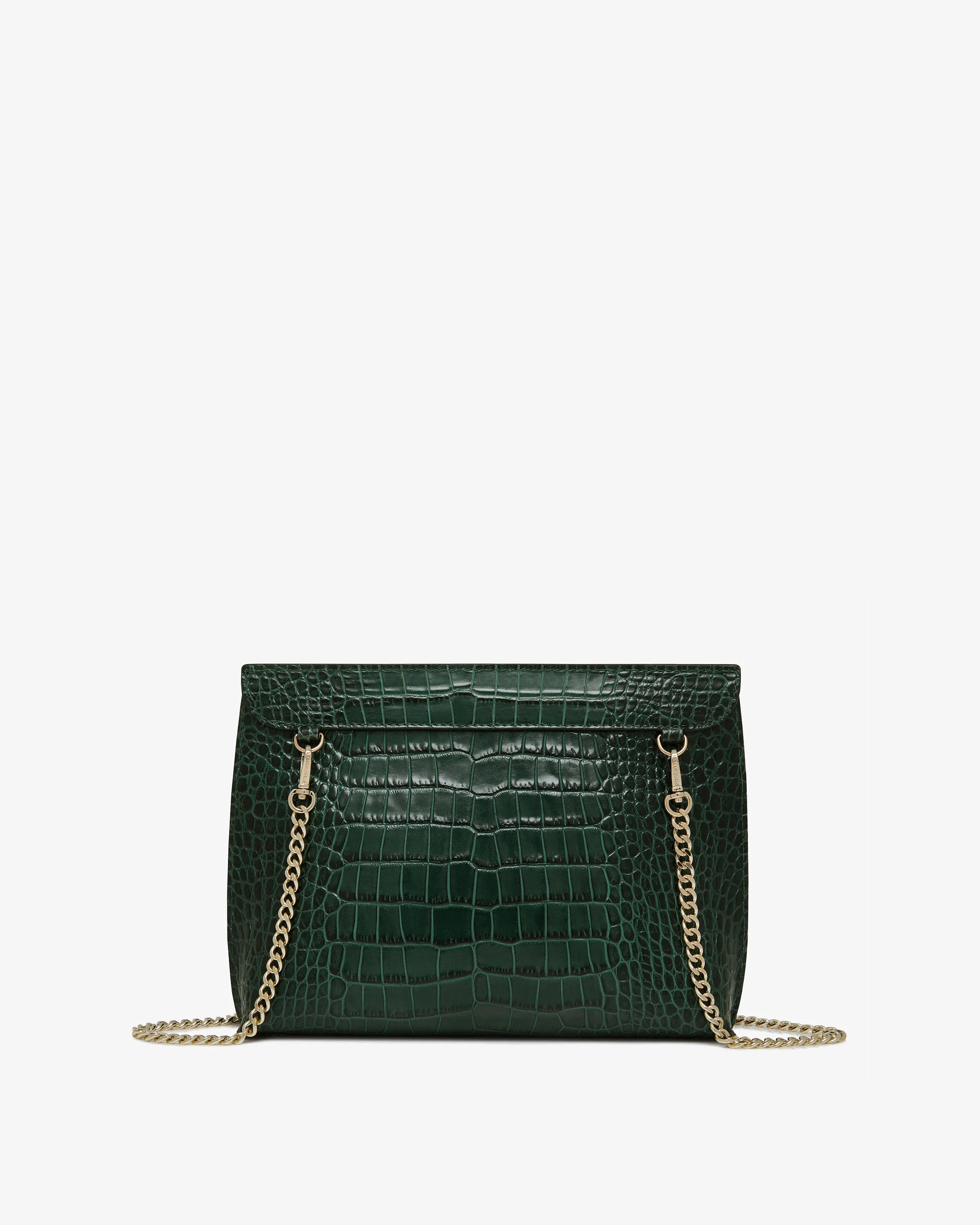 Stylist - Croc-Embossed Leather Bottle Green