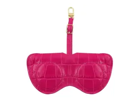 Sunglasses Holder Orinoco 'Croc' Print Calf Leather - Fuchsia