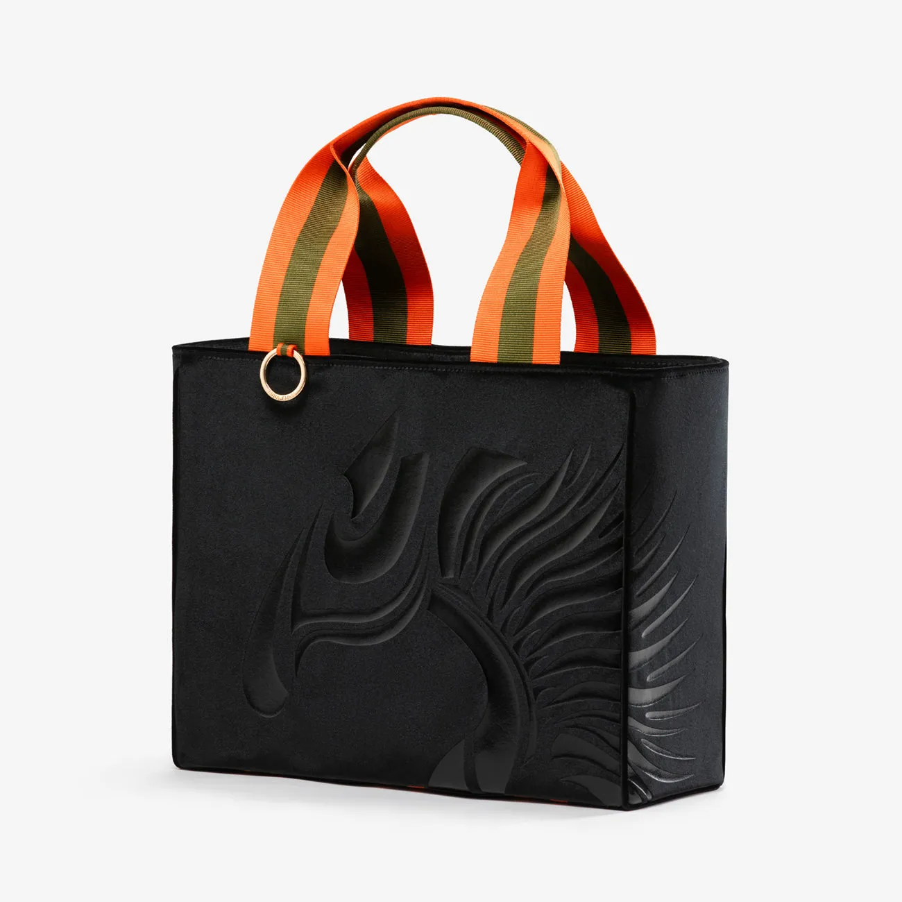 Velvet Equestrian Tote "Starlight Black" with glossy black print