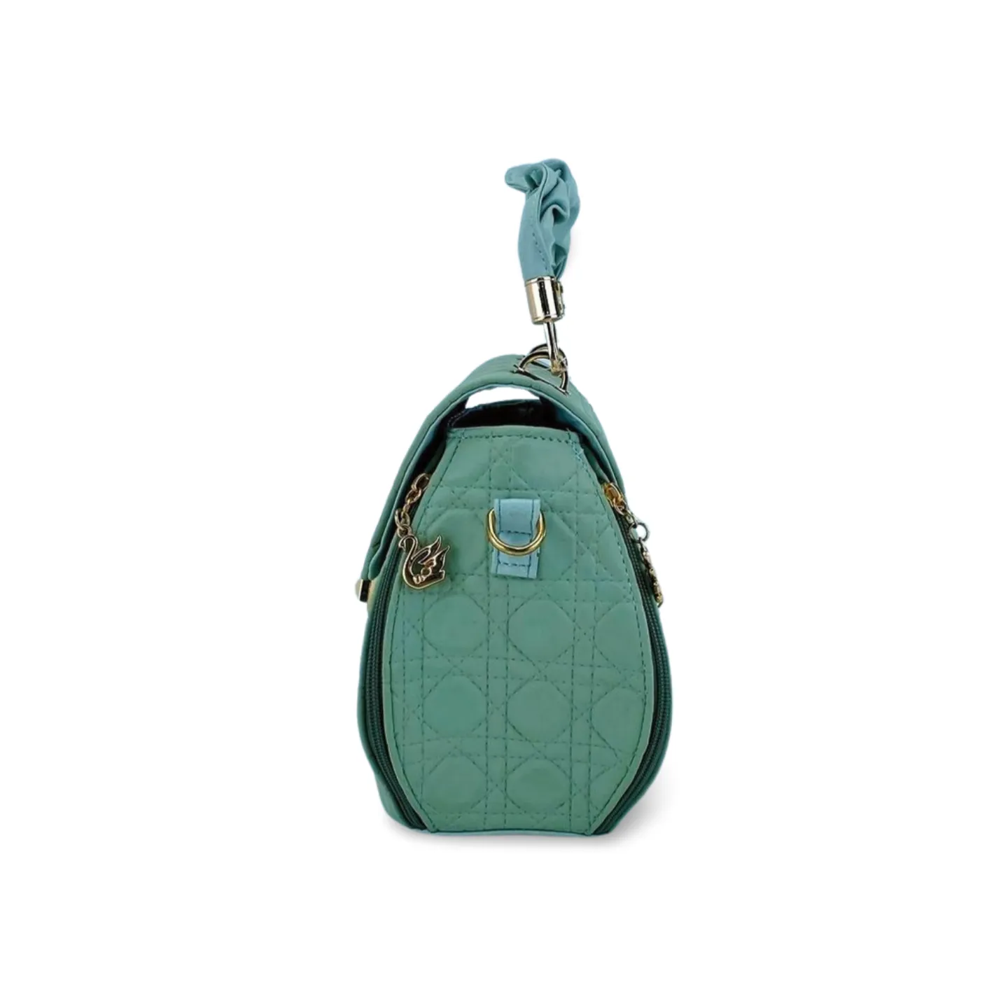 Versatile Quilted Handbag with Double Zip Closure And Detachable Strap