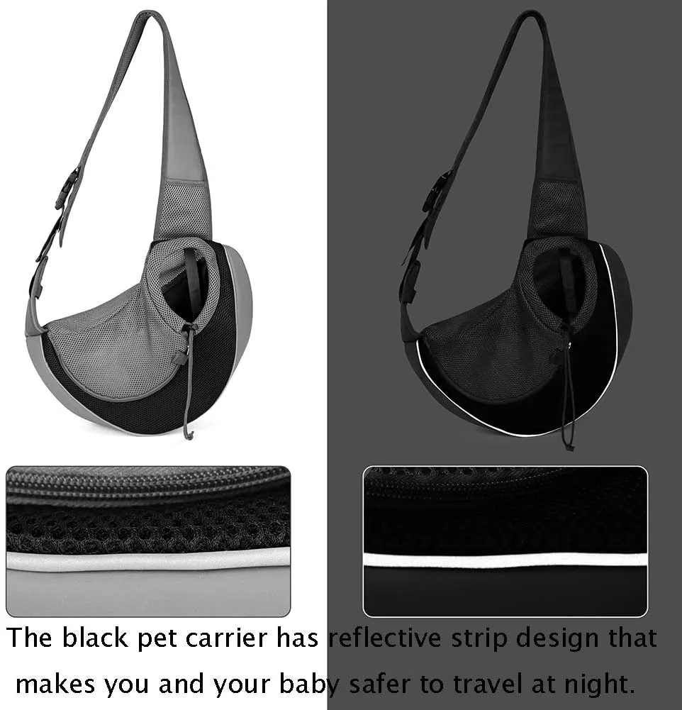 YUDODO Pet Dog Sling Carrier Breathable Mesh Travel Safe Sling Bag Carrier for Dogs Cats